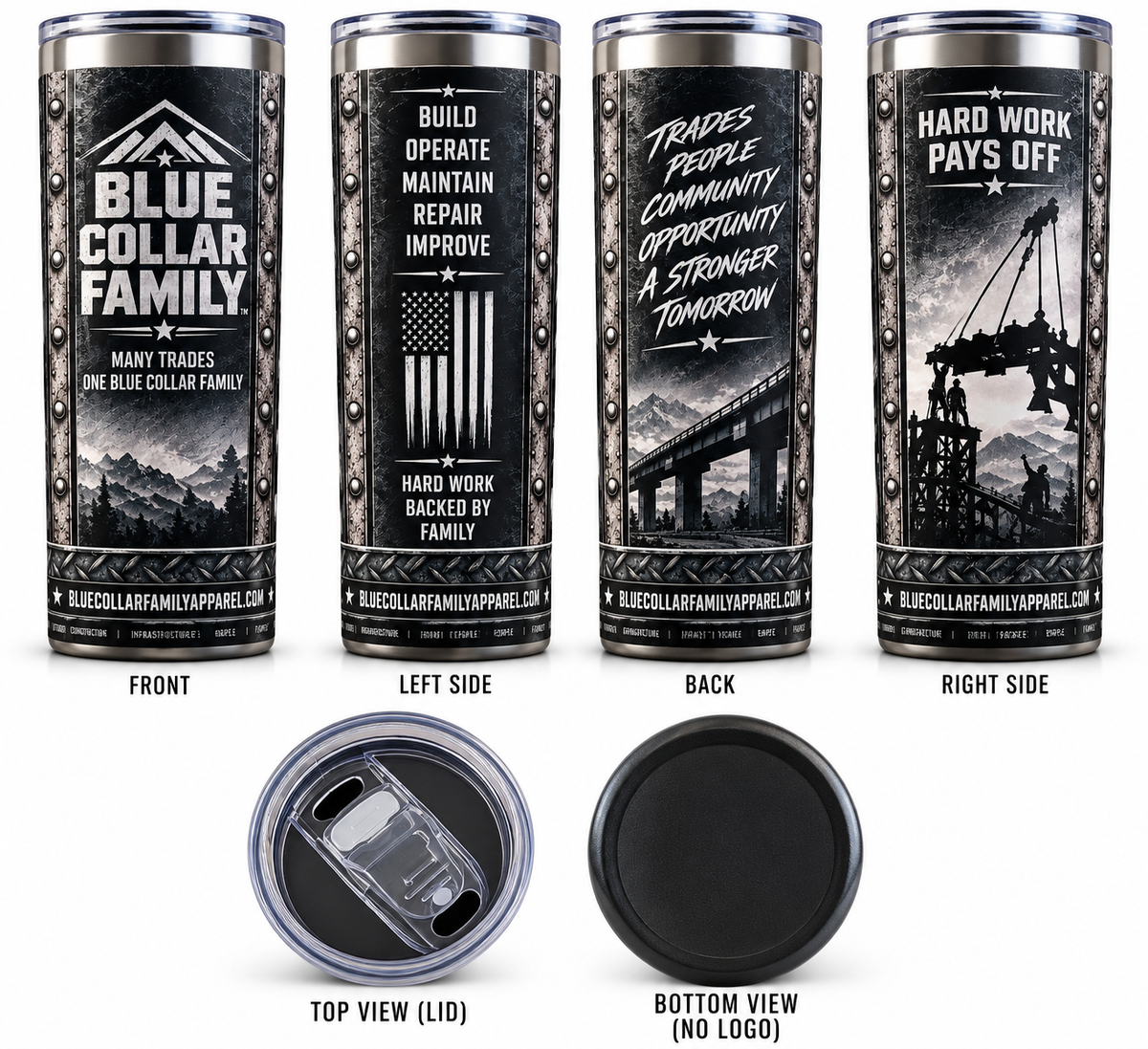 Blue Collar Family Tumbler