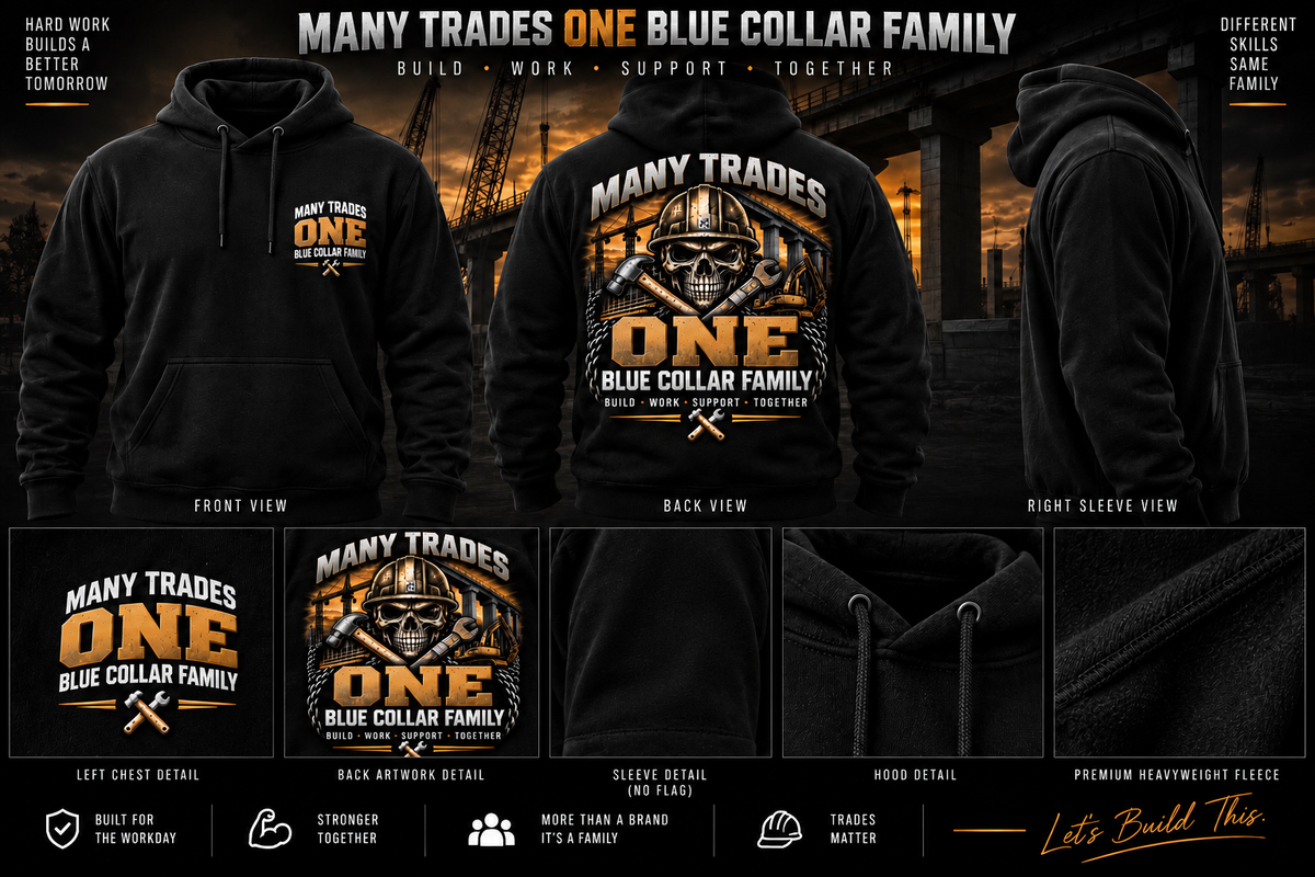 Blue Collar Family Pullover Hoodie